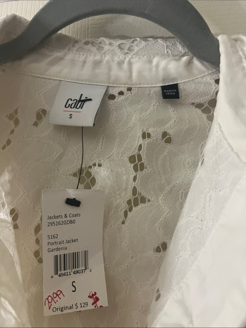 Cabi Womens Jacket Ivory Lace Topper Top Casual Business S Small - Picture 2 of 10